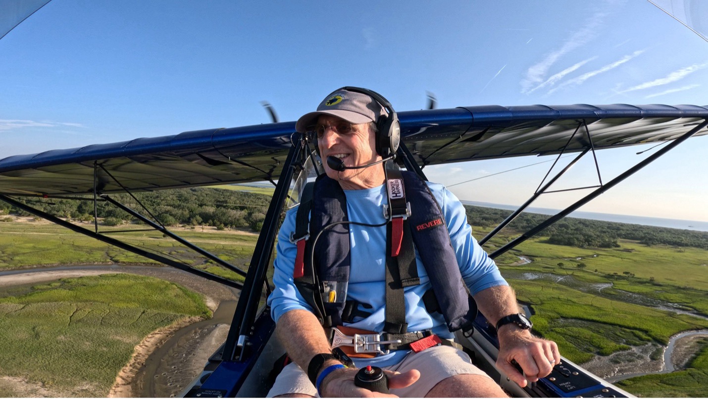 The author in his Air Cam over Amelia Island, Florida
